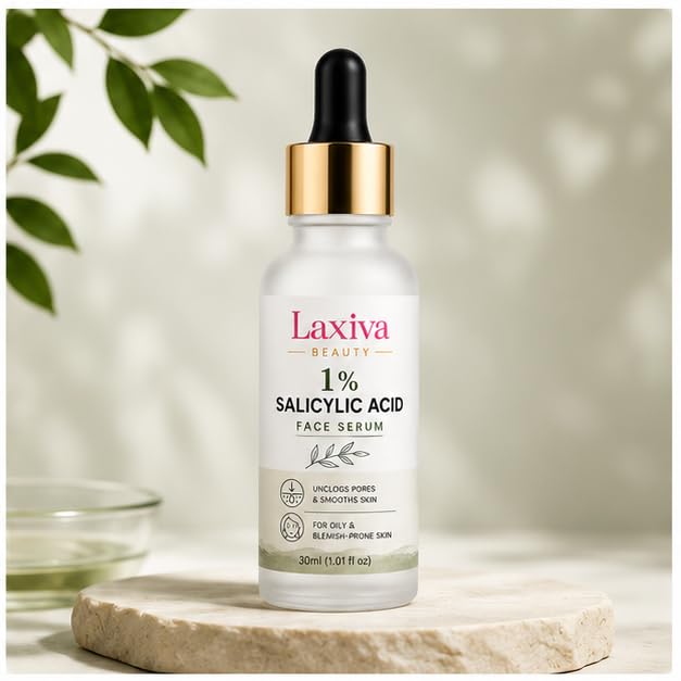 Laxiva Beauty 1% Salicylic Acid Face Serum for Oily & Blemish-Prone Skin, Lightweight Facial Serum for Daily Skincare, Fast-Absorbing Formula, 30ml