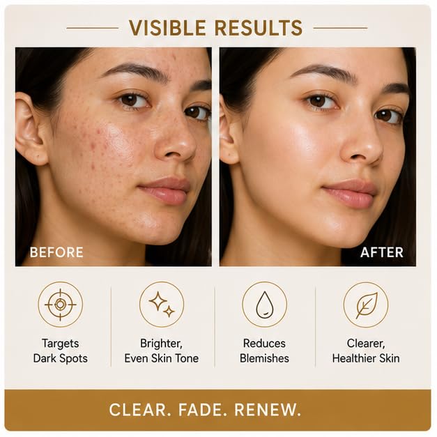 Laxiva Beauty Spot Removal Face Serum for Daily Skincare, Lightweight Facial Serum for Even-Looking Skin Tone, Fast-Absorbing Formula, All Skin Types, 30ml