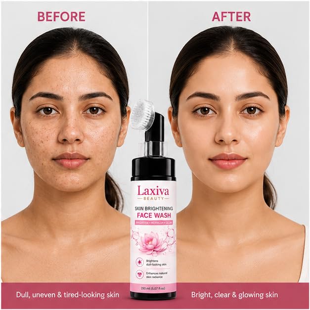 Laxiva Beauty skin brightening Face Wash for Daily Cleansing, Gentle Facial Cleanser for All Skin Types, Refreshing Face Wash for Men & Women, 150ml