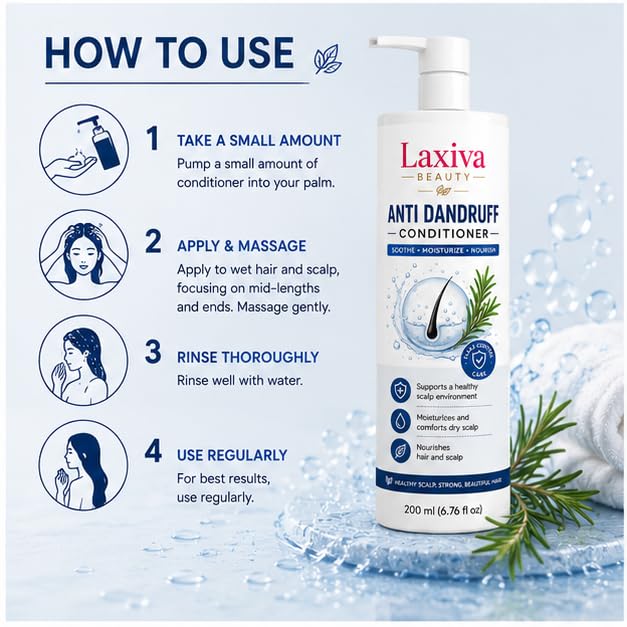 Laxiva Beauty Scalp Care Conditioner for Daily Hair Care, Lightweight Conditioner for Dry Scalp & Hair, Suitable for All Hair Types, 200ml