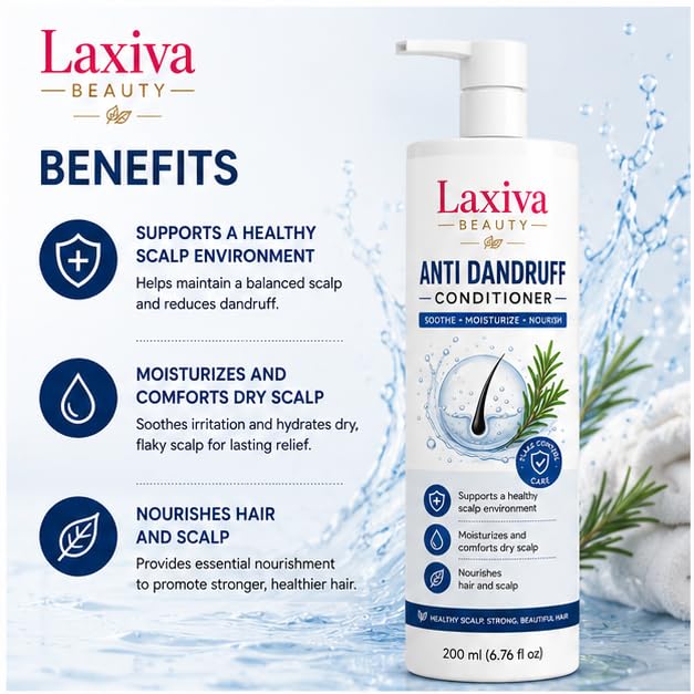 Laxiva Beauty Scalp Care Conditioner for Daily Hair Care, Lightweight Conditioner for Dry Scalp & Hair, Suitable for All Hair Types, 200ml