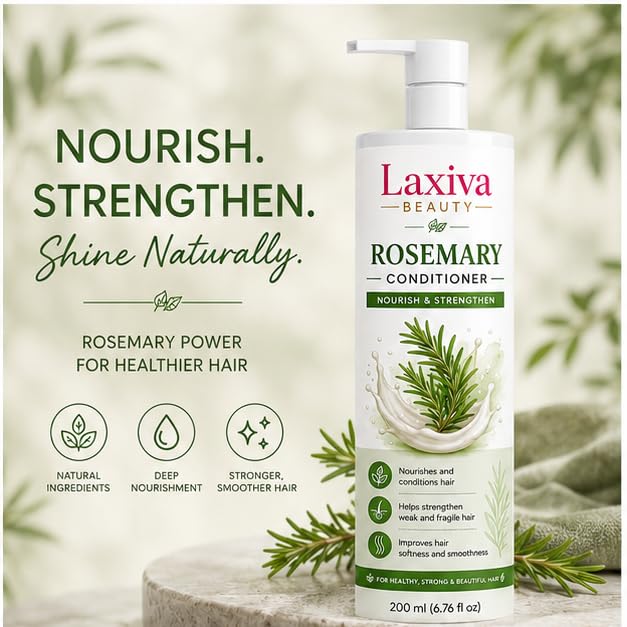 Laxiva Beauty Rosemary Conditioner for Daily Hair Care, Lightweight Hair Conditioner for Soft & Manageable Hair, Suitable for All Hair Types, 200ml