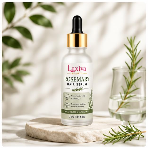 Laxiva Beauty Rosemary Hair Serum for Daily Hair Care, Lightweight & Non-Greasy and Scalp Serum, Suitable for All Hair Types, 30ml