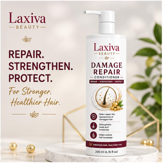Laxiva Beauty Damage Repair Conditioner for Dry, Weak & Damaged Hair, Daily Hair Conditioning Formula, Smooth & Manageable Hair Care, Suitable for All Hair Types, 200ml