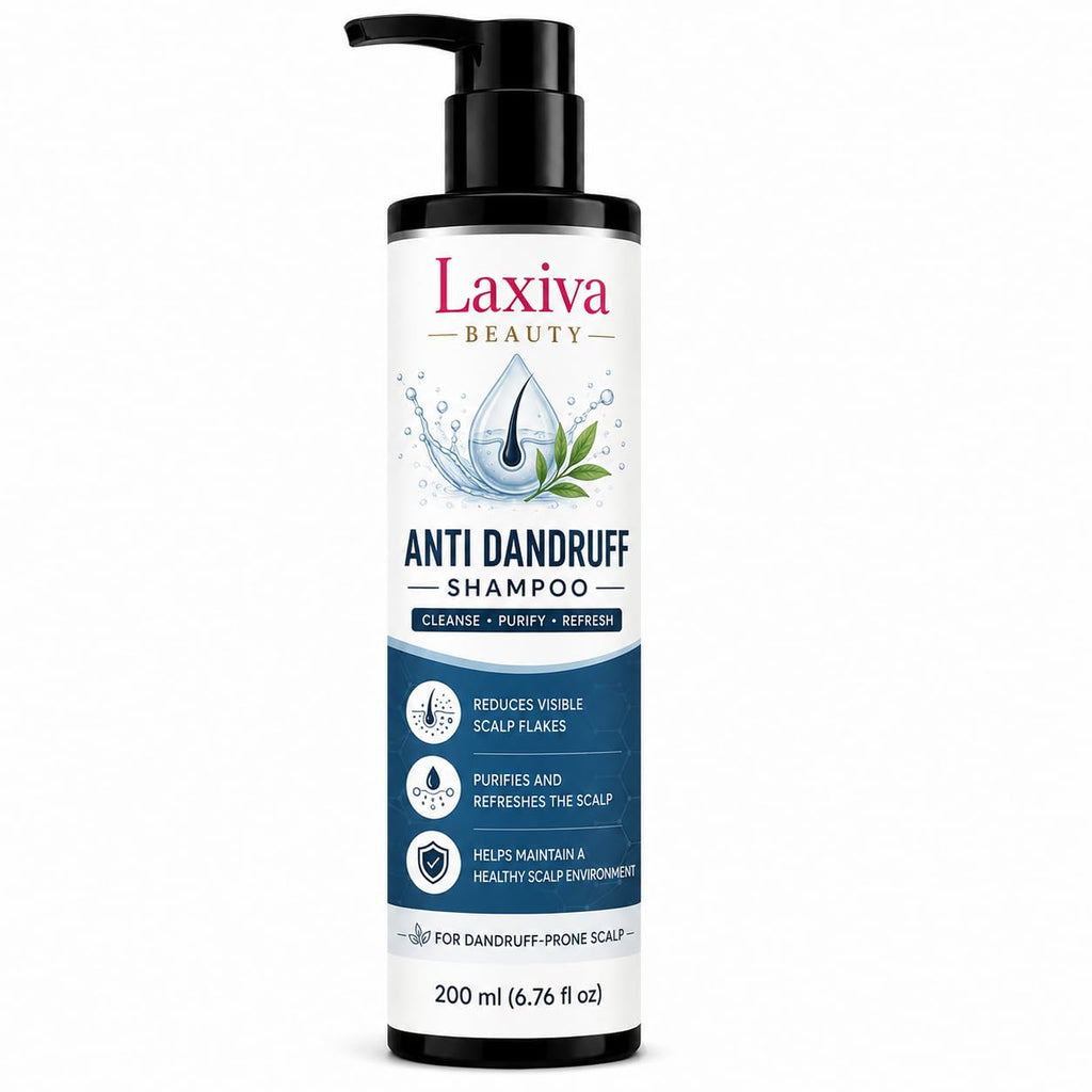 Laxiva Beauty Anti Dandruff Shampoo for Daily Hair & Scalp Cleansing, Refreshing Shampoo for Dandruff-Prone Scalp, Gentle Formula, Suitable for All Hair Types, 200ml