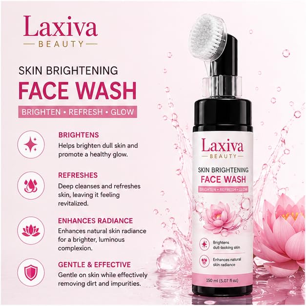 Laxiva Beauty skin brightening Face Wash for Daily Cleansing, Gentle Facial Cleanser for All Skin Types, Refreshing Face Wash for Men & Women, 150ml