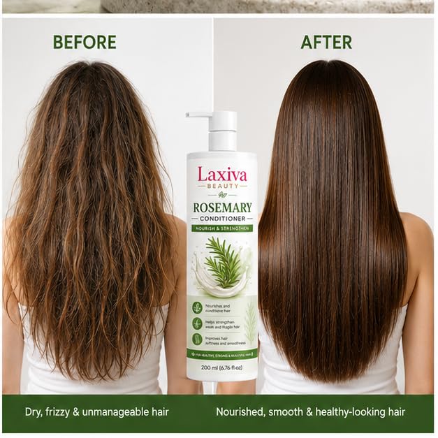 Laxiva Beauty Rosemary Conditioner for Daily Hair Care, Lightweight Hair Conditioner for Soft & Manageable Hair, Suitable for All Hair Types, 200ml