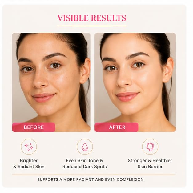 Laxiva Beauty Skin Brightening Face Serum, Multi-Active Facial Serum for Daily Skincare, Lightweight Hydrating Formula, Supports Even-Looking Complexion, Suitable for All Skin Types, 30ml