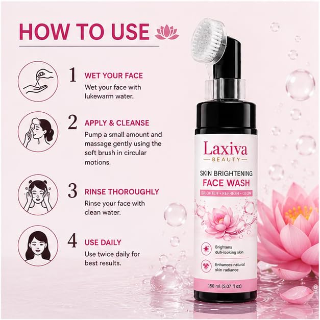 Laxiva Beauty skin brightening Face Wash for Daily Cleansing, Gentle Facial Cleanser for All Skin Types, Refreshing Face Wash for Men & Women, 150ml