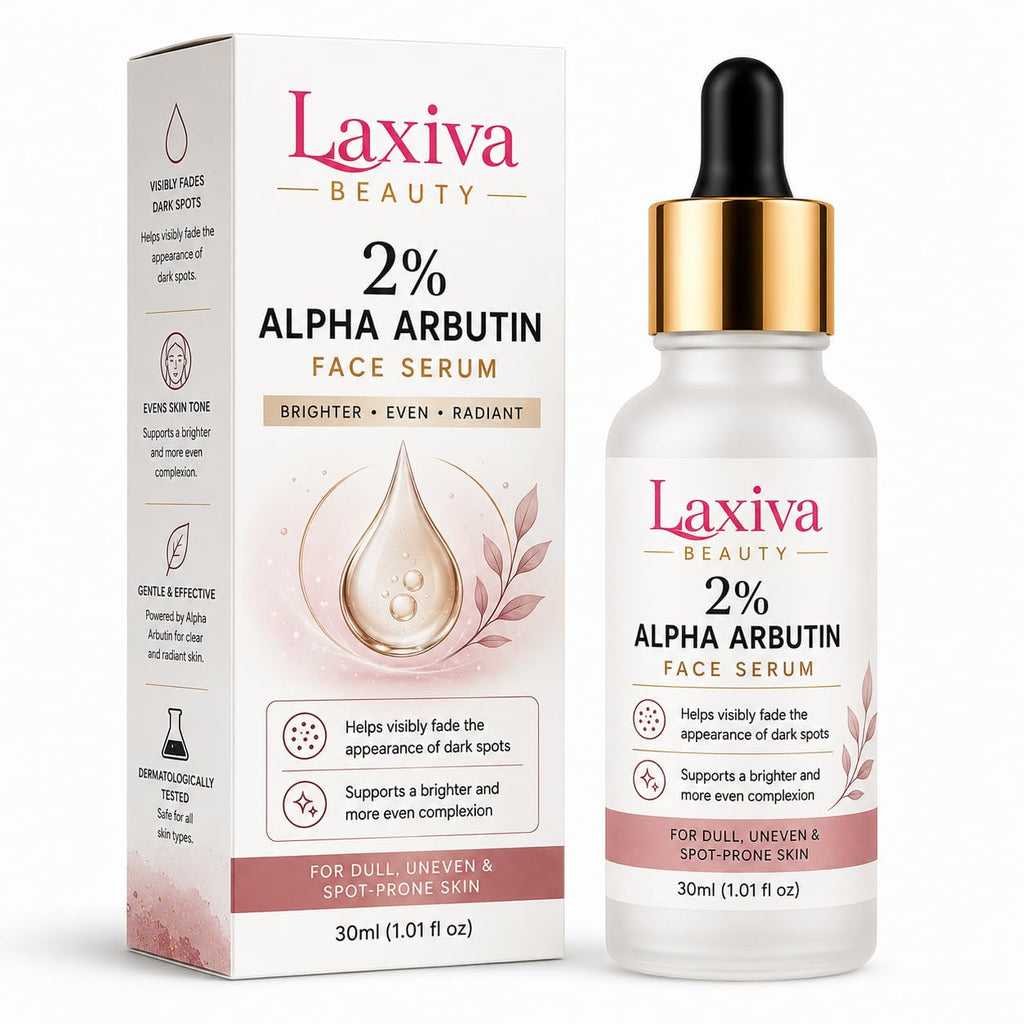 Laxiva Beauty 2% Alpha Arbutin Face Serum for Daily Skincare, Lightweight Facial Serum for Even-Looking Skin Tone, Fast-Absorbing Formula, All Skin Types, 30ml