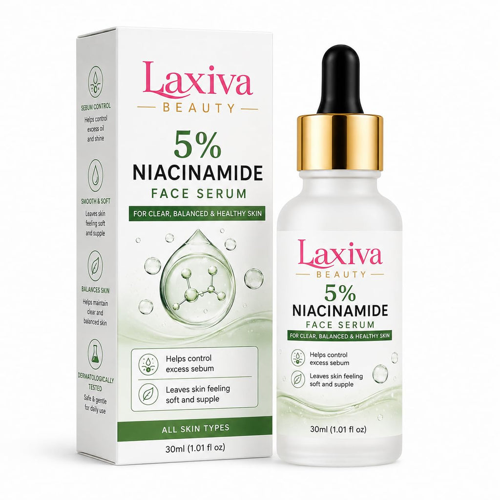Laxiva Beauty 5% Niacinamide Face Serum for Daily Skincare, Lightweight Facial Serum for Balanced-Looking Skin, Fast-Absorbing Formula, All Skin Types, 30ml